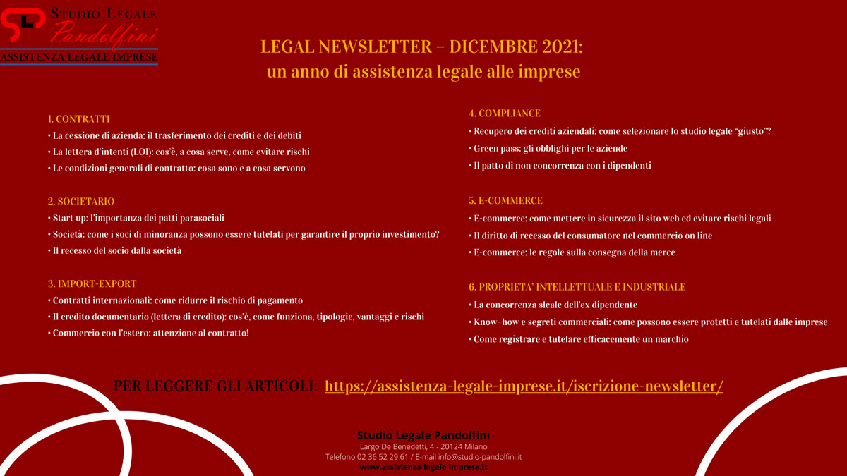 INDICE NEWSLETTER DICEMBRE 2021