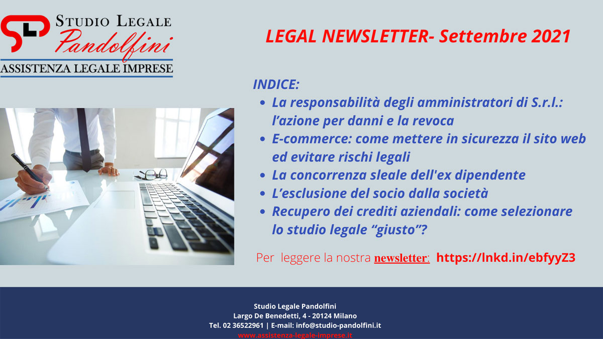 INDICE NEWSLETTER SETTEMBRE 2021